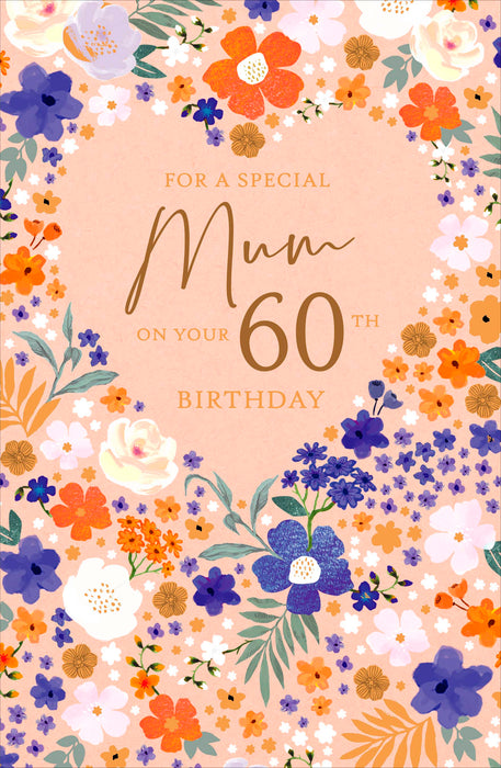 Gibson | Birthday Card 60th Mum | Happy Birthday Gifts | With Envelope