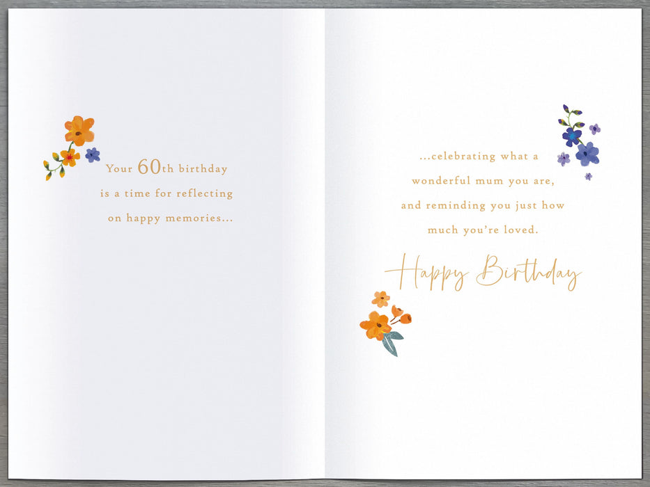 Gibson | Birthday Card 60th Mum | Happy Birthday Gifts | With Envelope