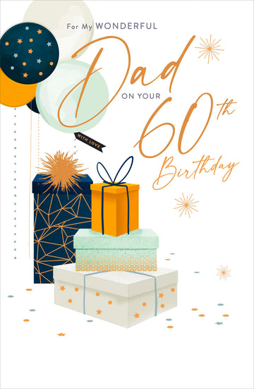Gibson | Birthday Card 60th Dad | Happy Birthday Gifts | With Envelope