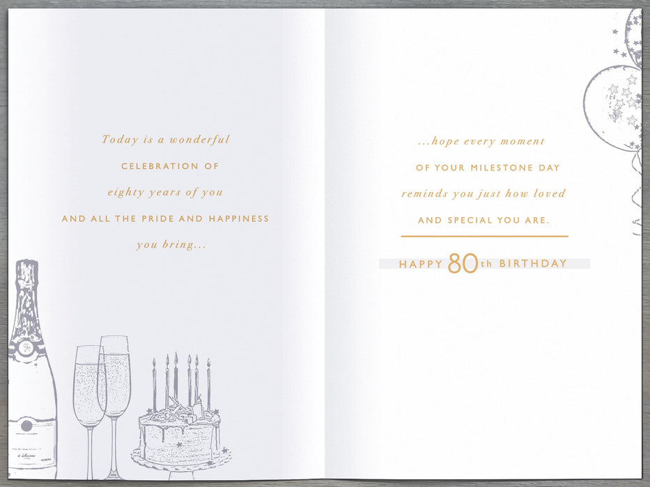 Gibson | Birthday Card 80th Husband | Happy Birthday Gifts | With Envelope