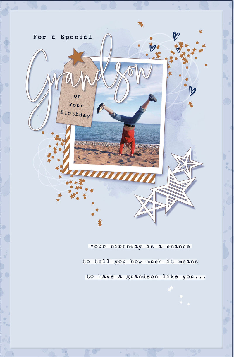 Gibson | Birthday Card Grandson | Happy Birthday Gifts | Him, Boys, Men | With Envelope