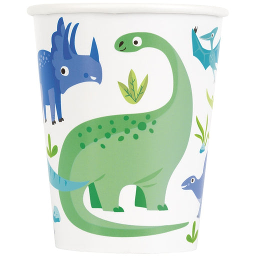 Blue & Green Dinosaur 9oz Paper Cups 8 Pack