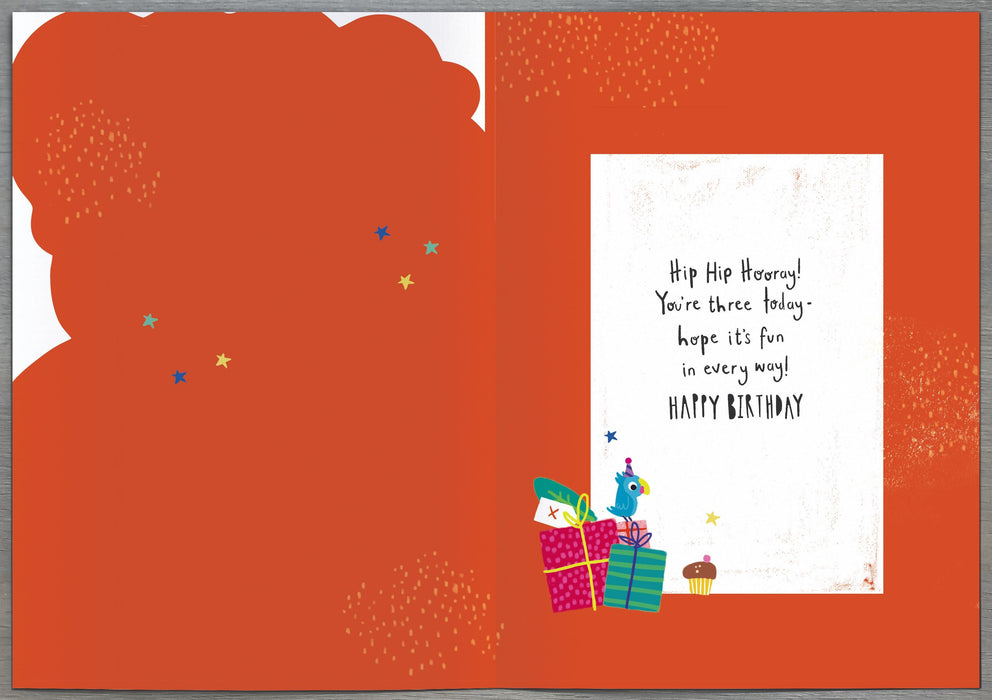 Watermark Birthday Card for 3, Juv Design
