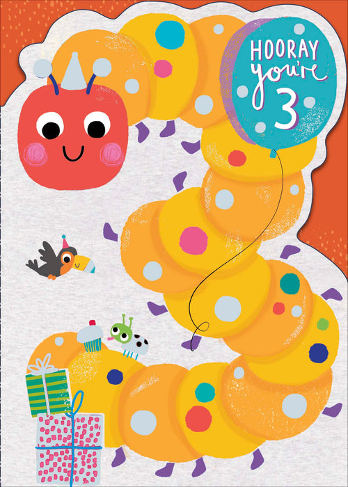 Watermark Birthday Card for 3, Juv Design