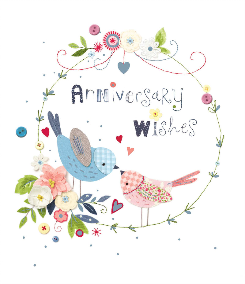 Button Box | Wedding Anniversary Card | Conventional Design | With Envelope