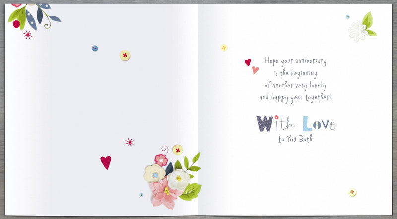Button Box | Wedding Anniversary Card | Conventional Design | With Envelope