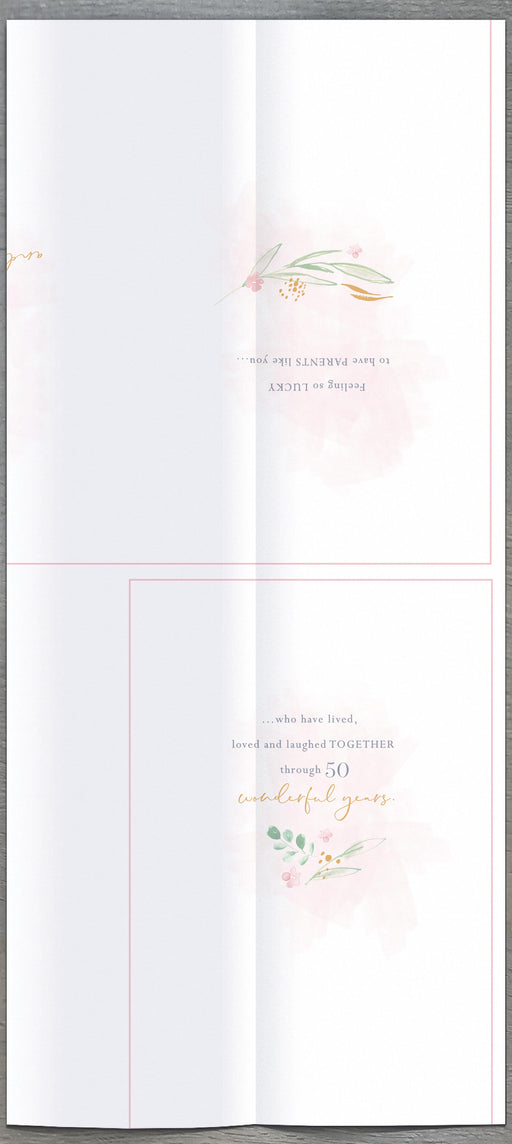 50th Wedding Anniversary Card Mum & Dad - inside