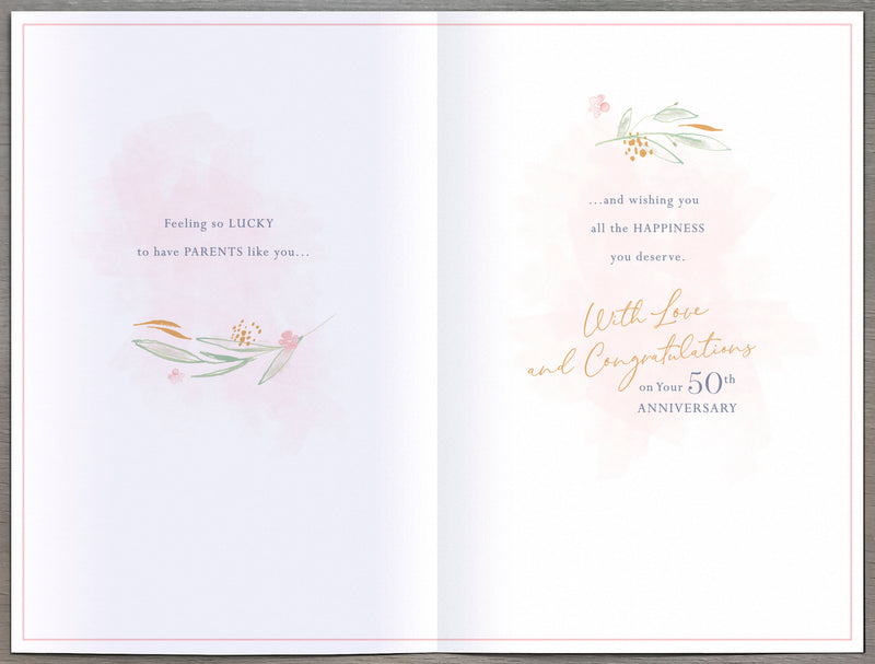 50th Wedding Anniversary Card Mum & Dad
