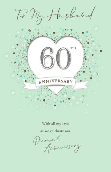 Carlton | Anniversary Wedding 60th Husband | Card and Gift | With Envelope