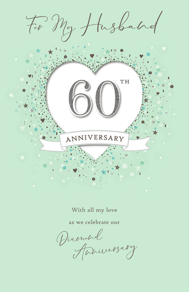 Carlton | Anniversary Wedding 60th Husband | Card and Gift | With Envelope