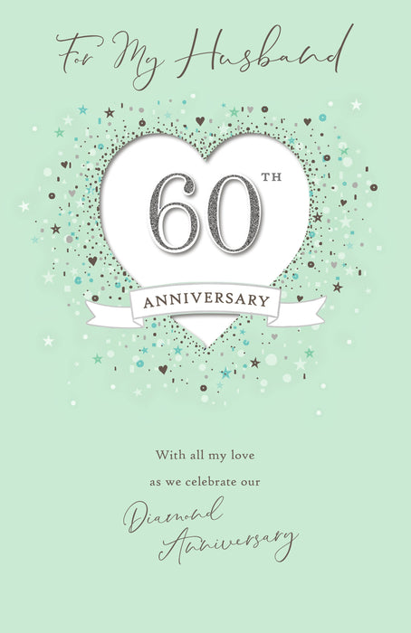 Carlton | Anniversary Wedding 60th Husband | Card & Gift | With Envelope