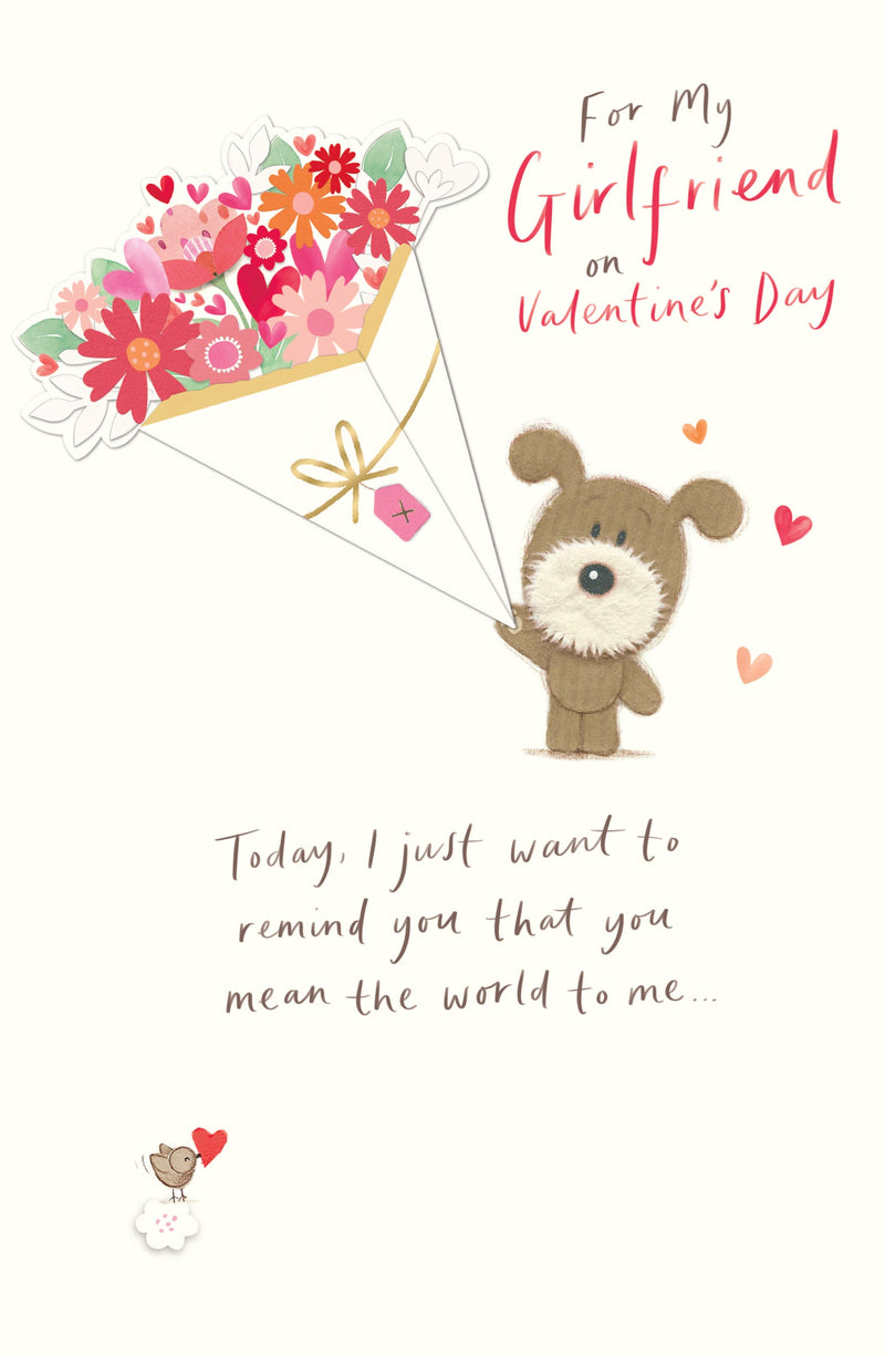 Lots of Woof Valentine's Day Card for Girlfriend, Cute Design, 753416