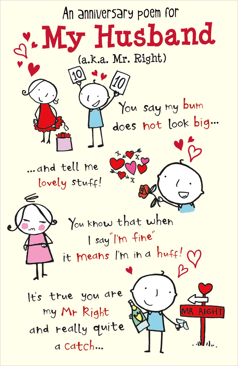 Fiddlesticks | Wedding Anniversary Card | Humorous Design | With Envelope