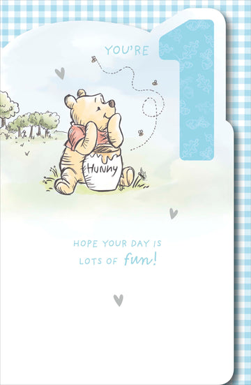 Disney Winnie the Pooh Birthday Card for 1, Juv Design