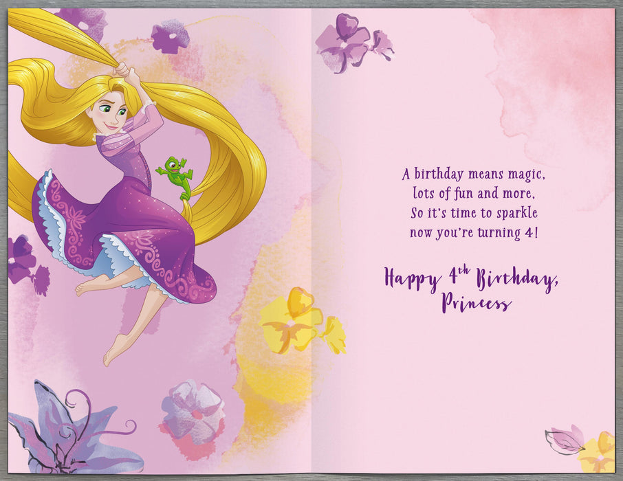 Disney Princess Birthday Card for 4, Juv Design