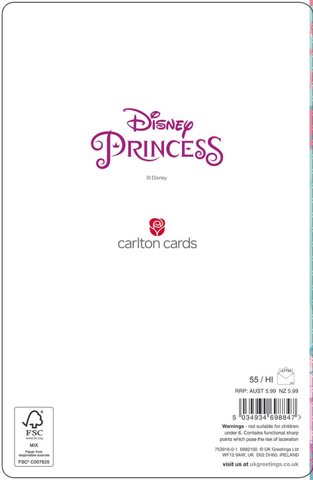 Disney Princess Birthday Card for 6, Juv Design