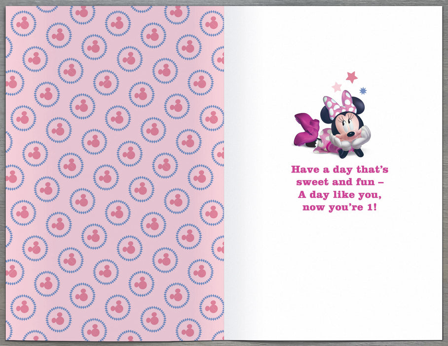 Disney | Birthday Card 1 Year Girl Juv | Happy Birthday Gifts | With Envelope
