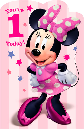 Disney | Birthday Card 1 Year Girl Juv | Happy Birthday Gifts | With Envelope