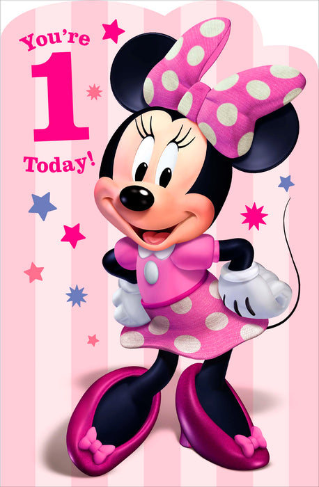 Disney | Birthday Card 1 Year Girl Juv | Happy Birthday Gifts | With Envelope