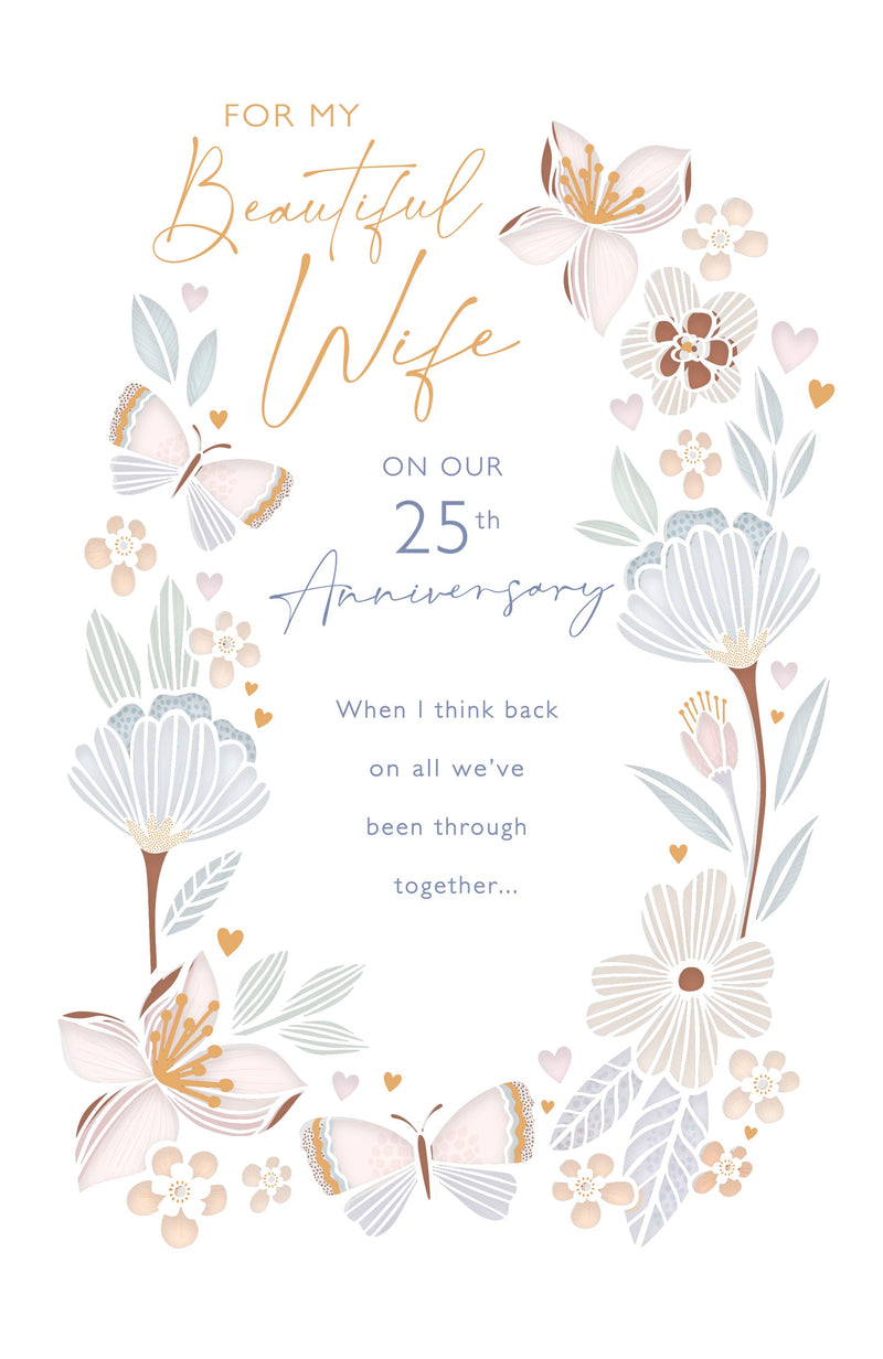 Gibson | Anniversary Wedding 25th Wife | Card and Gift | With Envelope