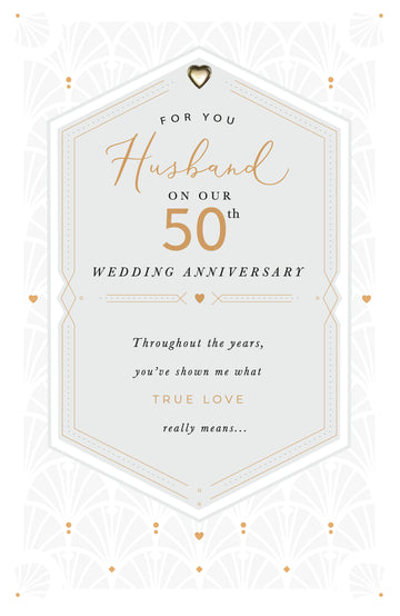 Gibson | Anniversary Wedding 50th Husband | Card and Gift | With Envelope