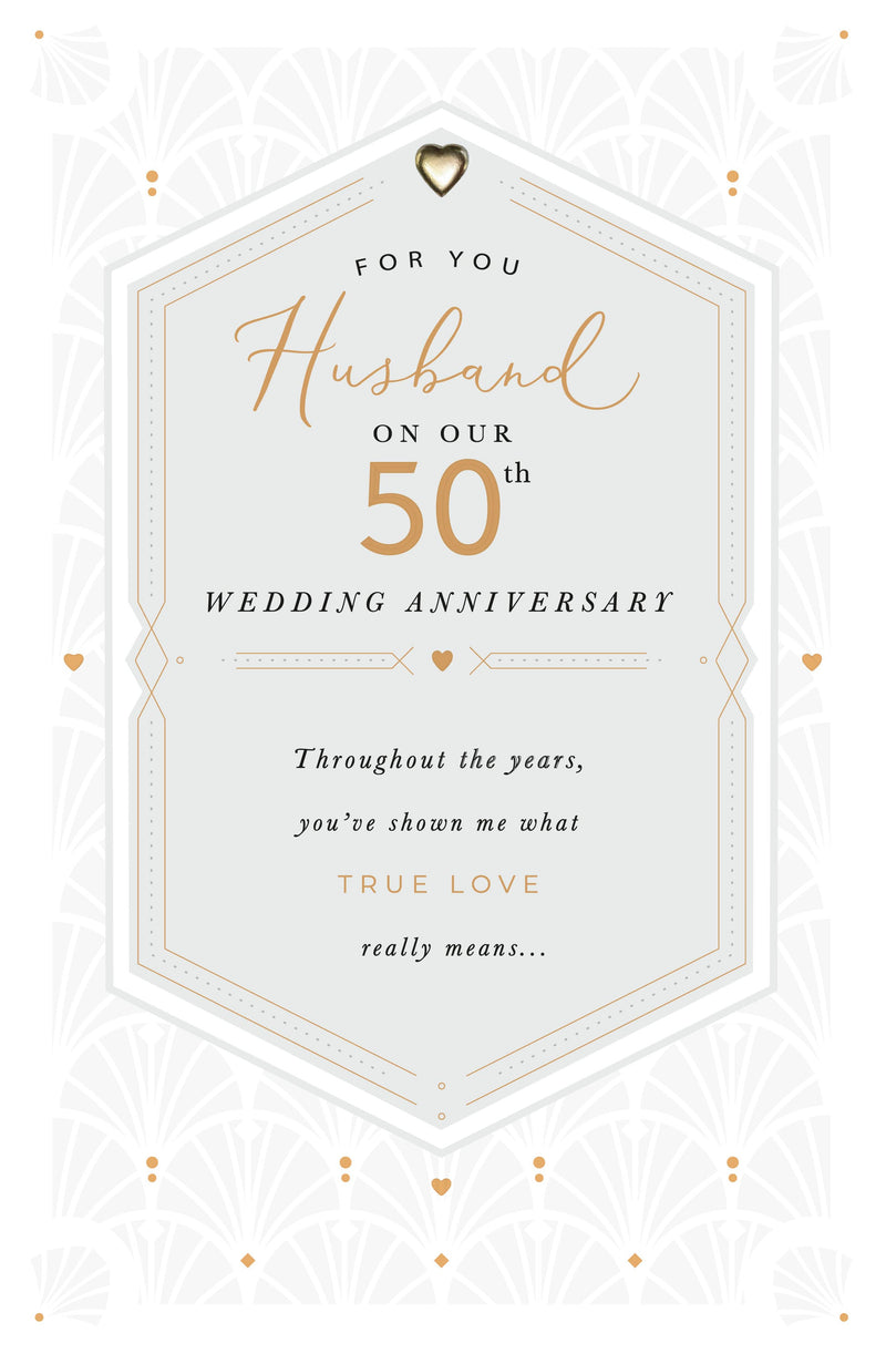Gibson | Anniversary Wedding 50th Husband | Card and Gift | With Envelope