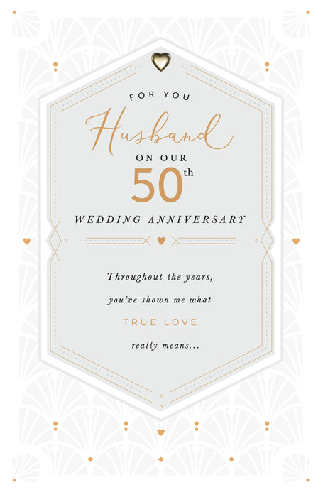 Gibson | Anniversary Wedding 50th Husband | Card & Gift | With Envelope