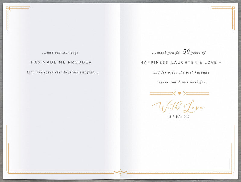 Gibson | Anniversary Wedding 50th Husband | Card and Gift | With Envelope