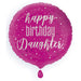 Happy Birthday Daughter Round 18" Foil Balloon Packaged (Optional Helium Inflation)