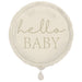 Hello Baby Neutral Round 18" Foil Balloon Packaged (Optional Helium Inflation)