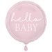 Hello Baby Pink Round 18" Foil Balloon Packaged (Optional Helium Inflation)