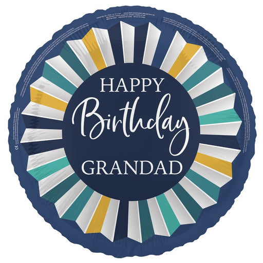 18" Birthday Grandad Foil Balloon Round (Optional Helium Inflation)