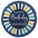 18" Birthday Grandad Foil Balloon Round (Optional Helium Inflation)