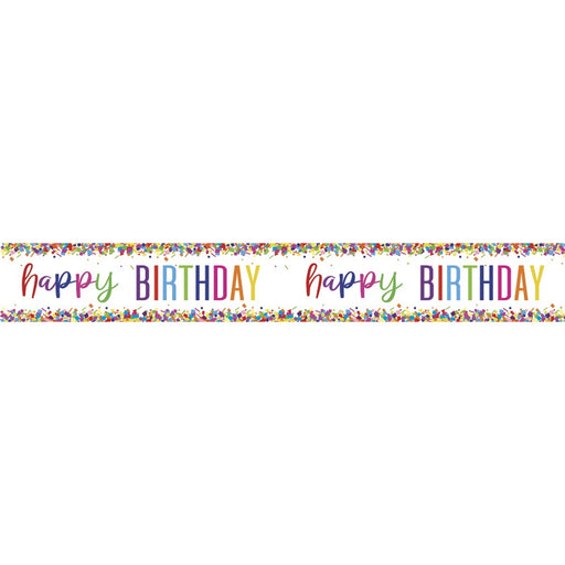Bright Confetti Birthday Foil Banner 9 ft