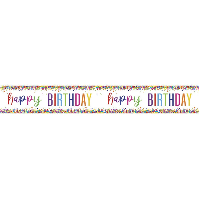 Bright Confetti Birthday Foil Banner 9 ft