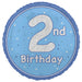 18" Glitz Blue Age 2 Prism Foil Balloon Round (Optional Helium Inflation)