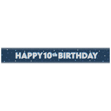 Glitz Blue Age 10 Prism Foil Banner 9 ft