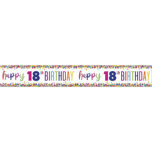 18 Bright Confetti Foil Banner 9 ft