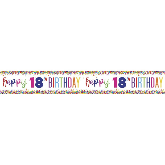 18 Bright Confetti Foil Banner 9 ft