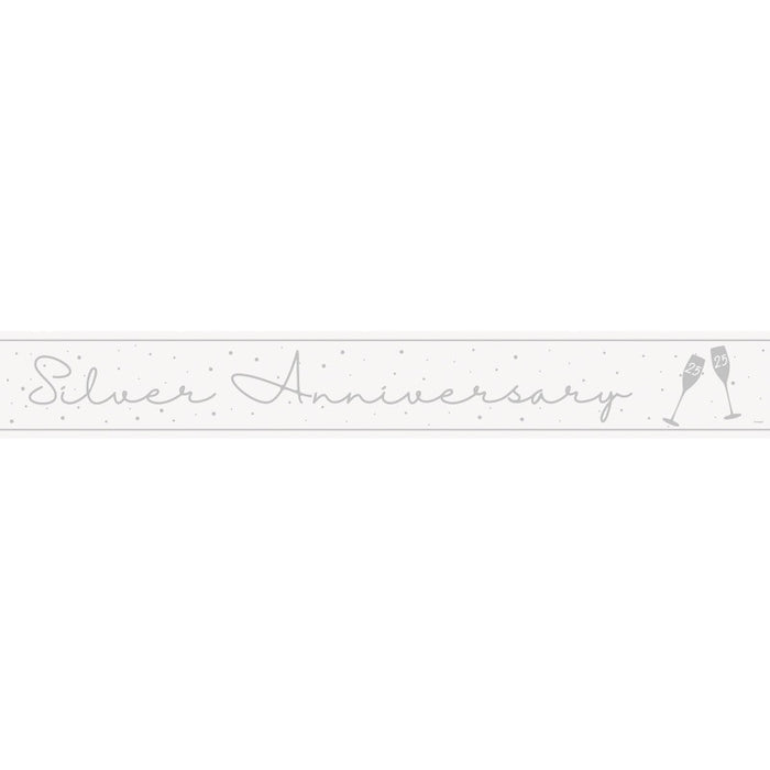 Happy 25th Anniversary Foil Banner 9 ft