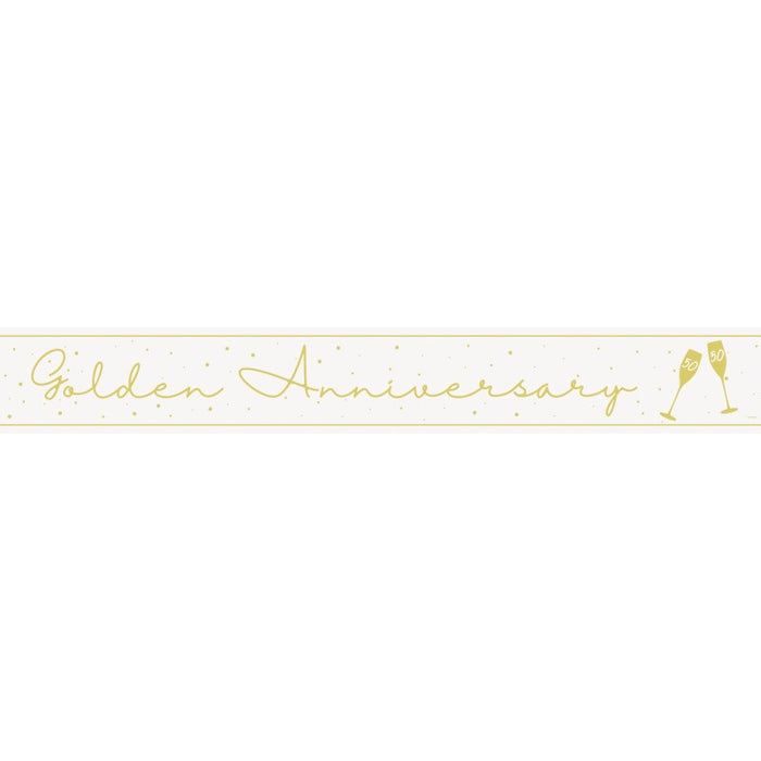 Happy 50th Anniversary Foil Banner 9 ft
