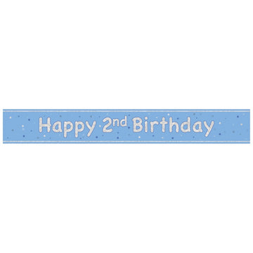 Glitz Blue Age 2 Prism Foil Banner 9 ft