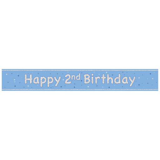 Glitz Blue Age 2 Prism Foil Banner 9 ft