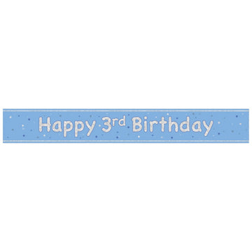 Glitz Blue Age 3 Prism Foil Banner 9 ft