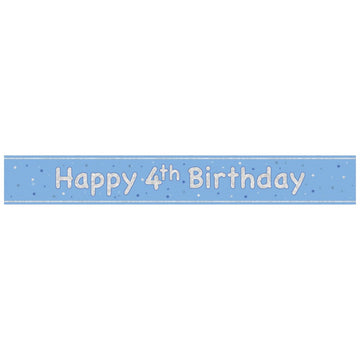 Glitz Blue Age 4 Prism Foil Banner 9 ft