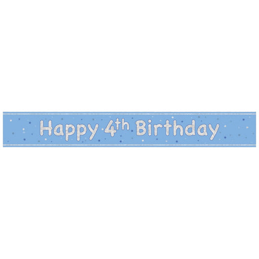 Glitz Blue Age 4 Prism Foil Banner 9 ft