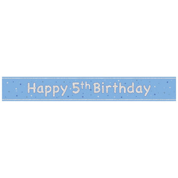 Glitz Blue Age 5 Prism Foil Banner 9 ft