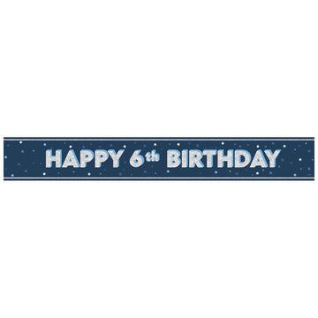 Glitz Blue Age 6 Prism Foil Banner 9 ft
