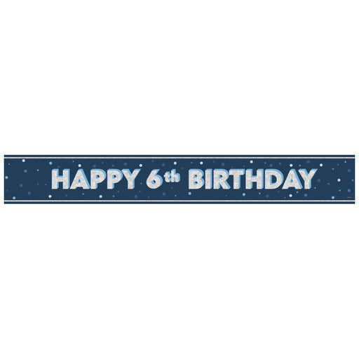 Glitz Blue Age 6 Prism Foil Banner 9 ft