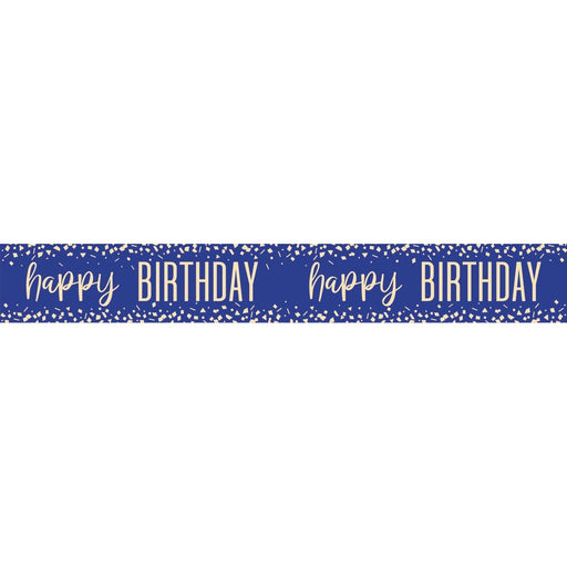 Bright Confetti Navy Foil Banner 9 ft